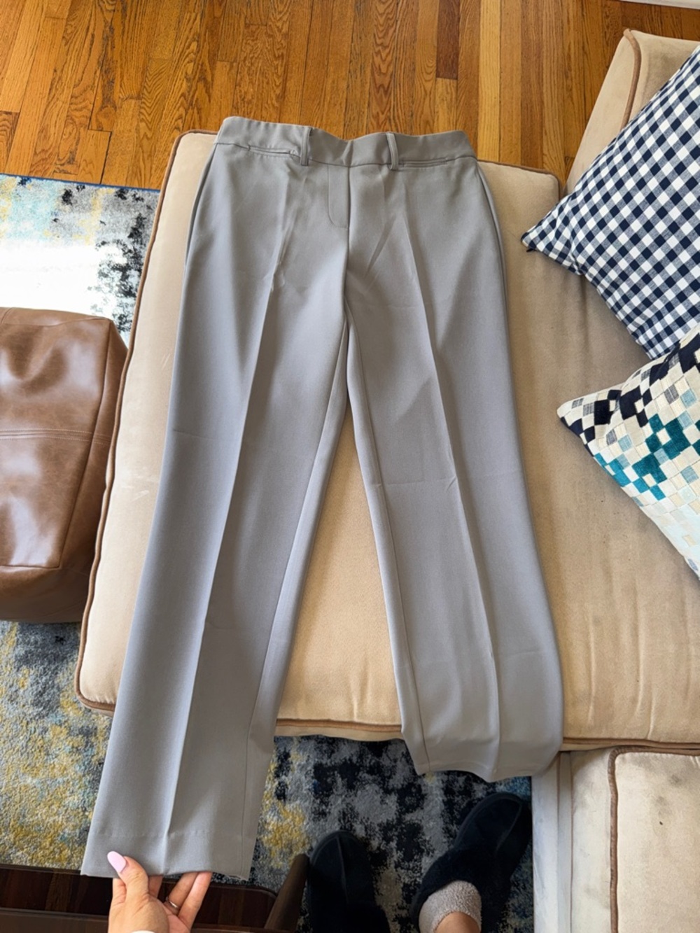 Zac & Rachel Light Gray Straight Dress Pants